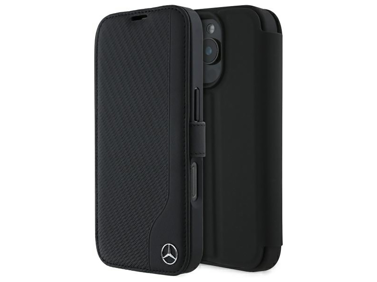 Mercedes-Benz Leather Book Case - iPhone 16 Pro Hoesje Leer