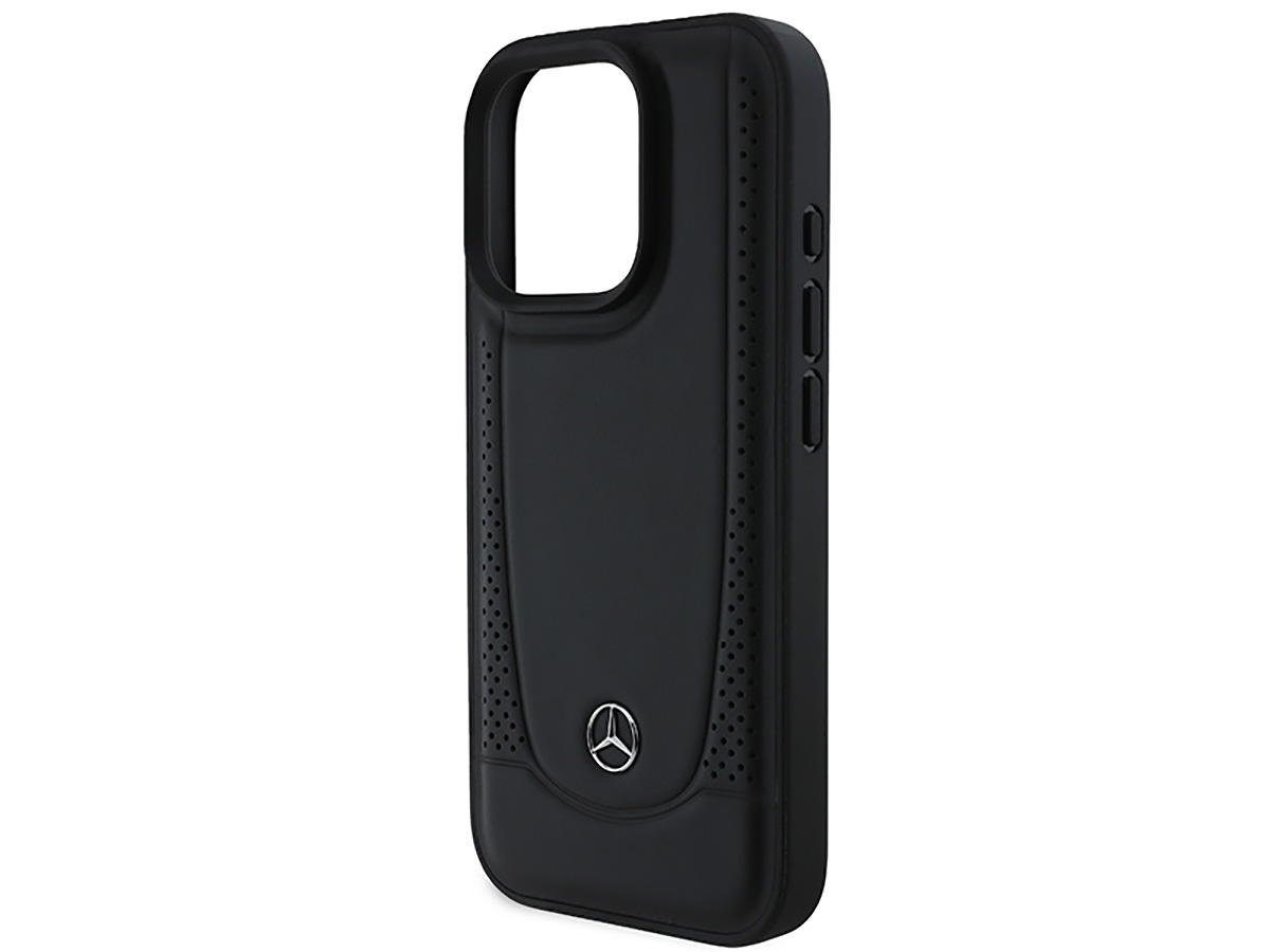 Mercedes-Benz Urban Leather Case Zwart - iPhone 16 Pro hoesje