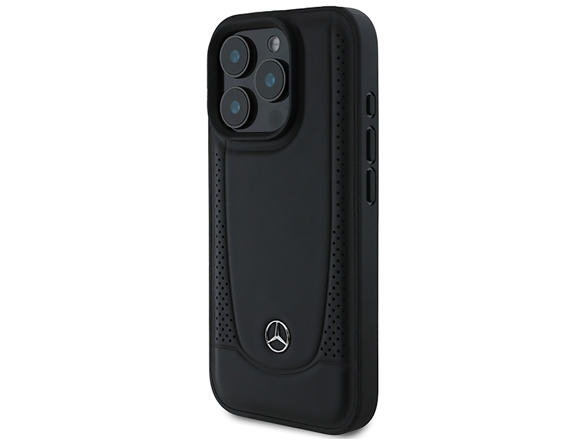 Mercedes-Benz Urban Leather Case Zwart - iPhone 16 Pro hoesje