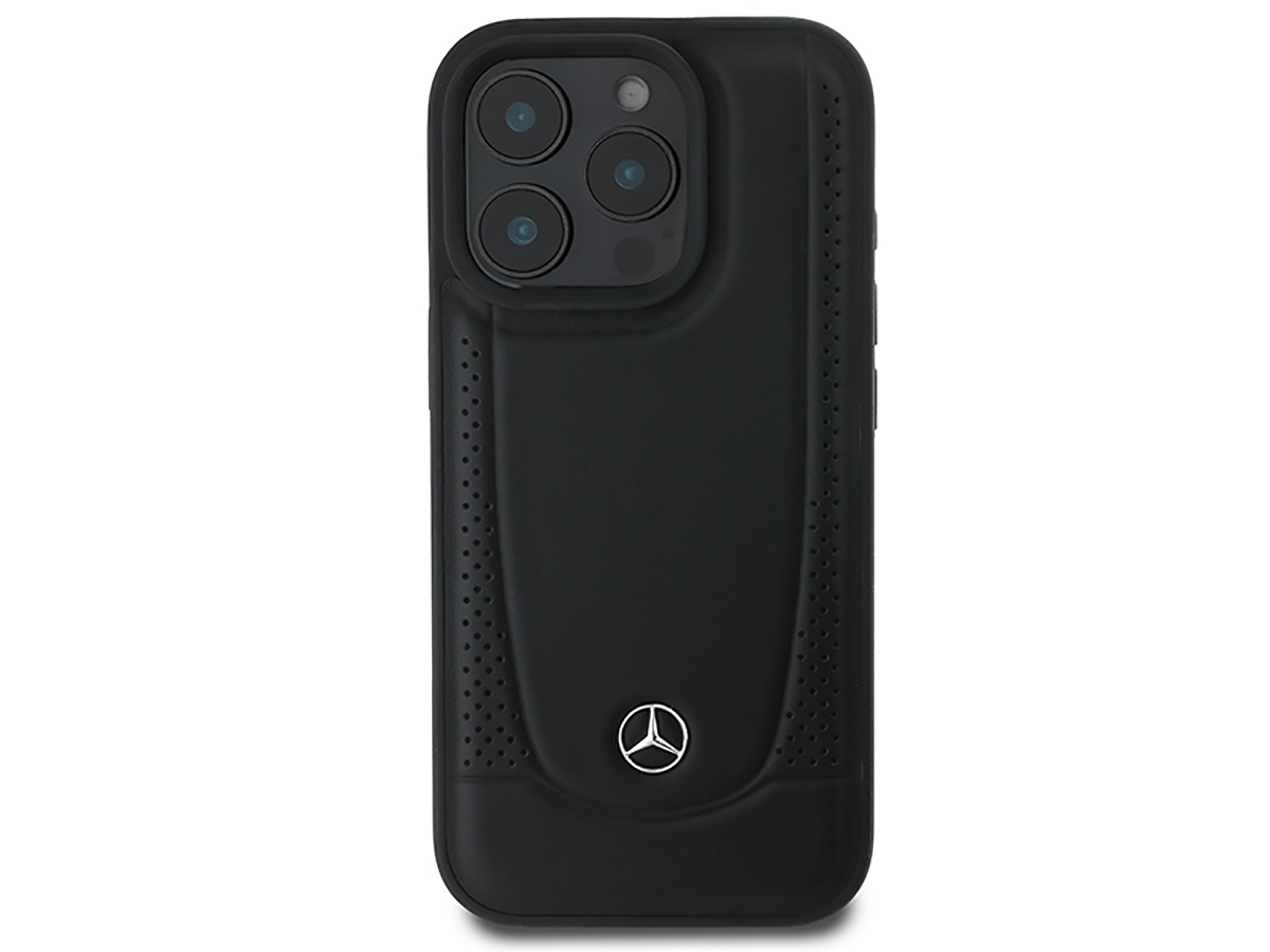 Mercedes-Benz Urban Leather Case Zwart - iPhone 16 Pro hoesje