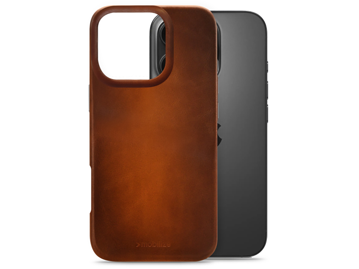 Mobilize MagSafe Leather Case Burned Cognac - iPhone 16 Pro hoesje