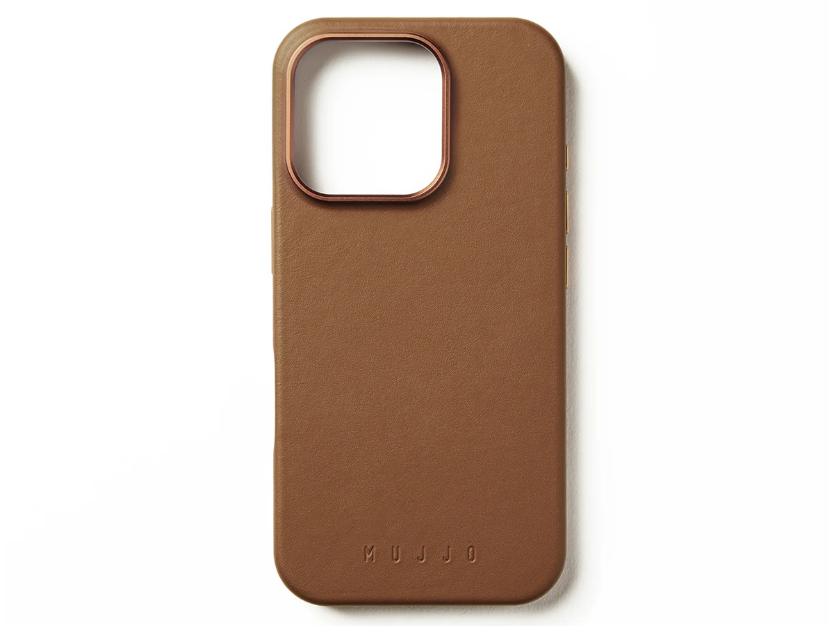 Mujjo Full Leather MagSafe Case Dark Tan - iPhone 16 Pro Hoesje Leer