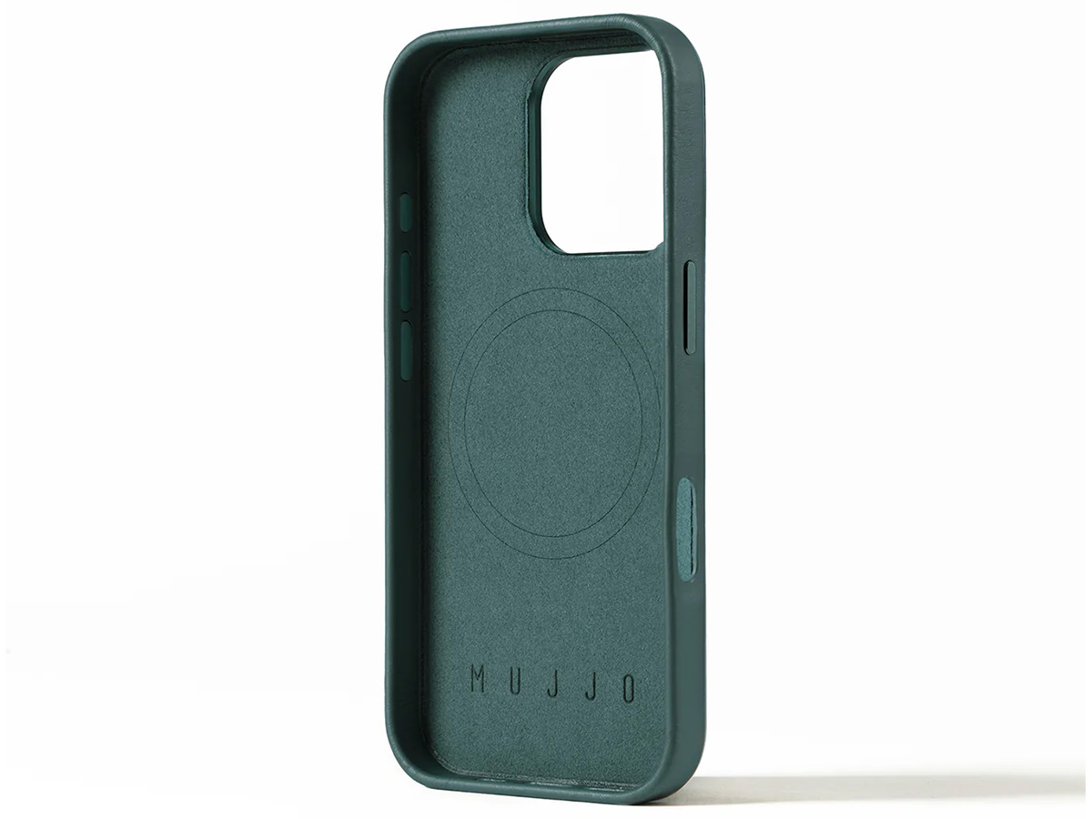 Mujjo Full Leather MagSafe Case Livid Green - iPhone 16 Pro Hoesje Leer