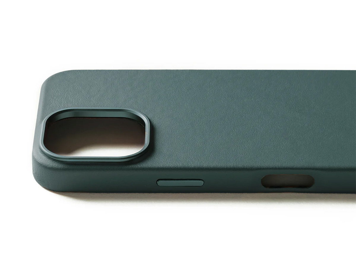 Mujjo Full Leather MagSafe Case Livid Green - iPhone 16 Pro Hoesje Leer