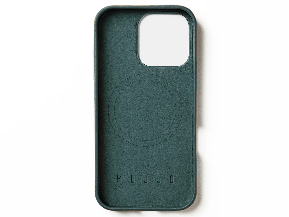 Mujjo Full Leather MagSafe Case Livid Green - iPhone 16 Pro Hoesje Leer