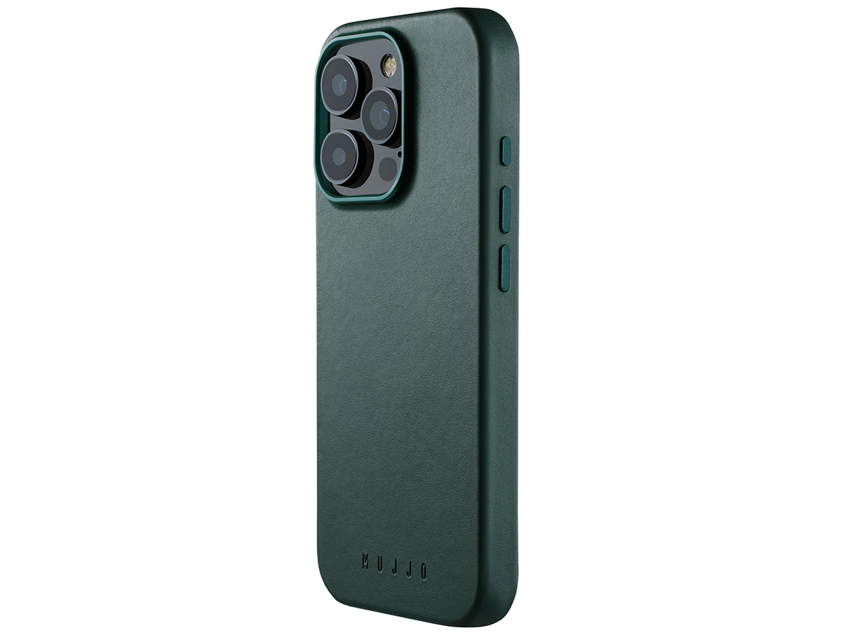 Mujjo Full Leather MagSafe Case Livid Green - iPhone 16 Pro Hoesje Leer