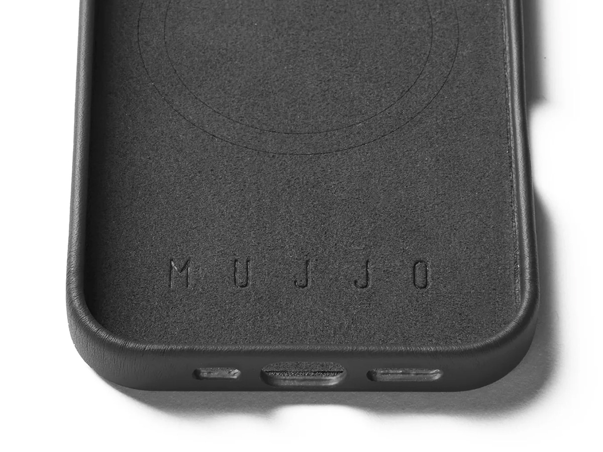 Mujjo Full Leather MagSafe Case Black - iPhone 16 Pro Hoesje Leer