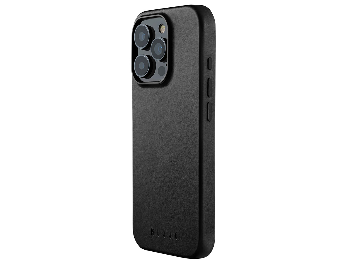 Mujjo Full Leather MagSafe Case Black - iPhone 16 Pro Hoesje Leer