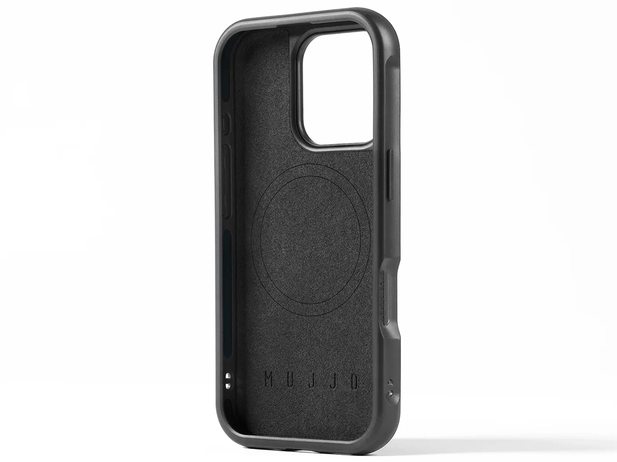 Mujjo Leather MagSafe Shield Case Black - iPhone 16 Pro Hoesje Leer