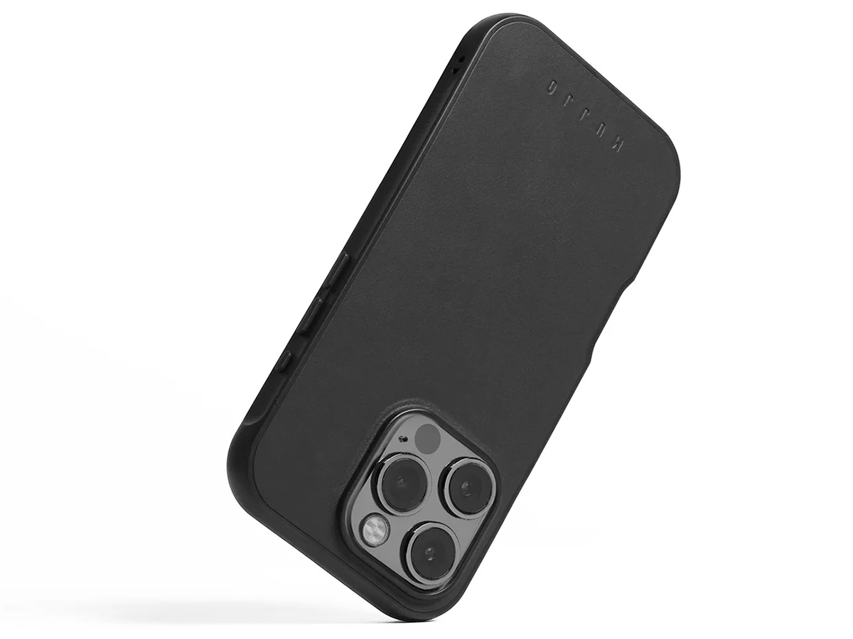 Mujjo Leather MagSafe Shield Case Black - iPhone 16 Pro Hoesje Leer