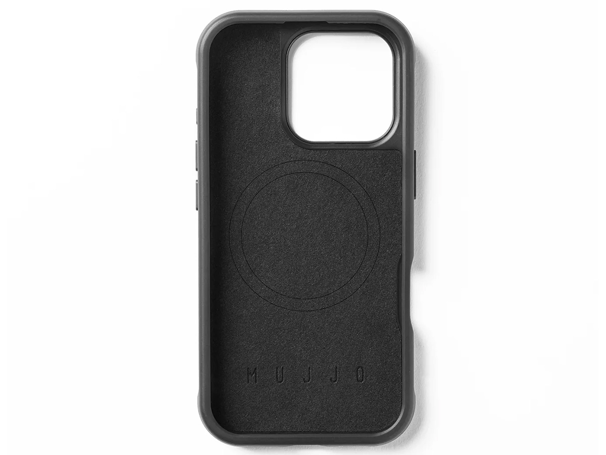 Mujjo Leather MagSafe Shield Case Black - iPhone 16 Pro Hoesje Leer