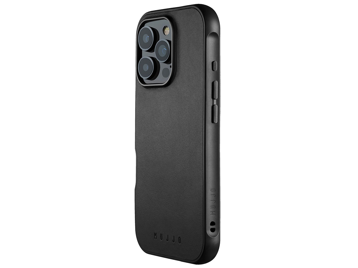 Mujjo Leather MagSafe Shield Case Black - iPhone 16 Pro Hoesje Leer