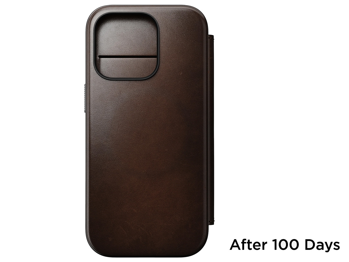 Nomad Modern Horween Leather Folio Bruin - iPhone 16 Pro hoesje