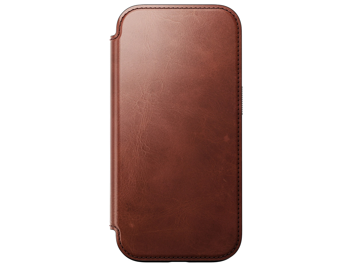 Nomad Modern Horween Leather Folio Cognac - iPhone 16 Pro hoesje