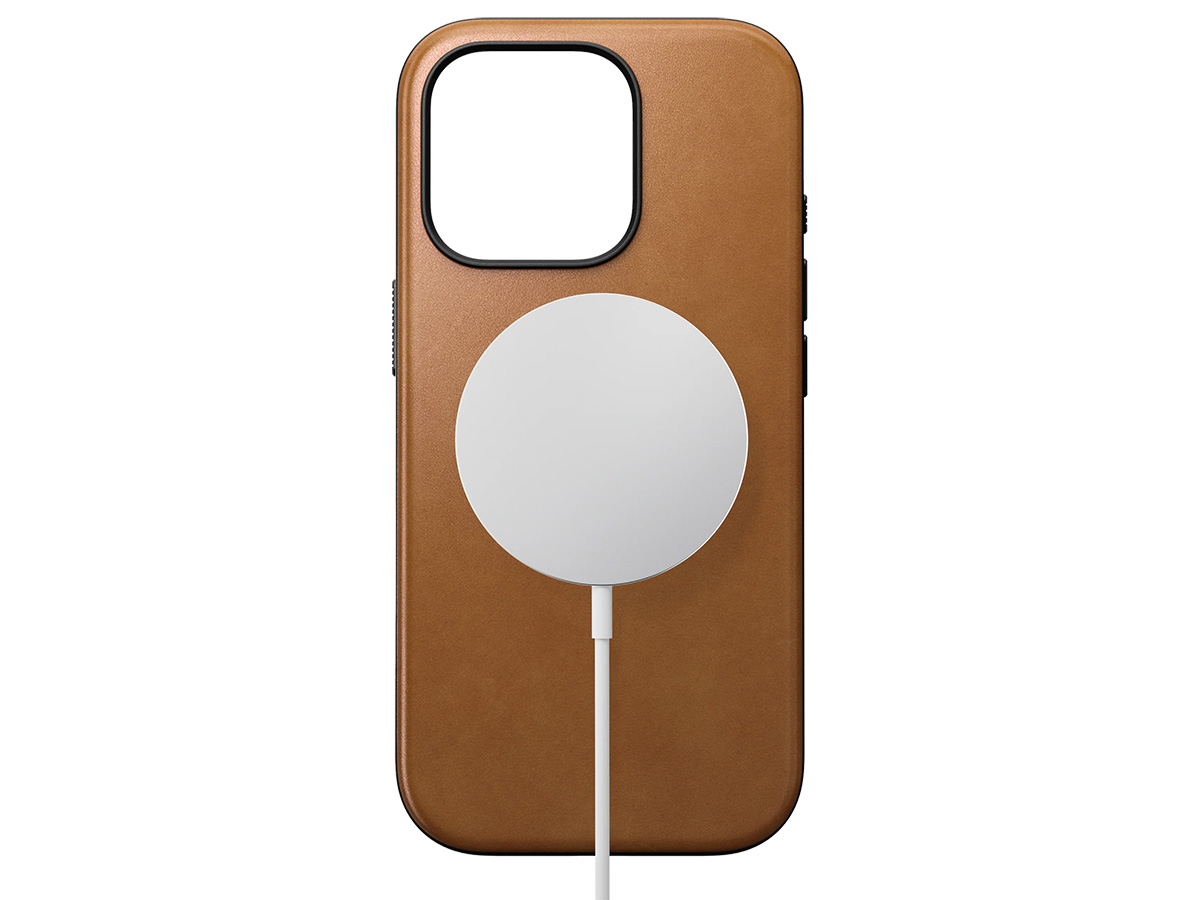 Nomad Modern Leather Case Cognac - iPhone 16 Pro hoesje