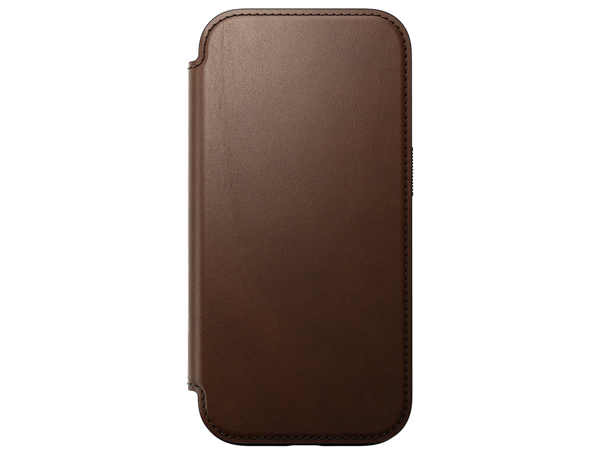 Nomad Modern Leather Folio Bruin - iPhone 16 Pro hoesje