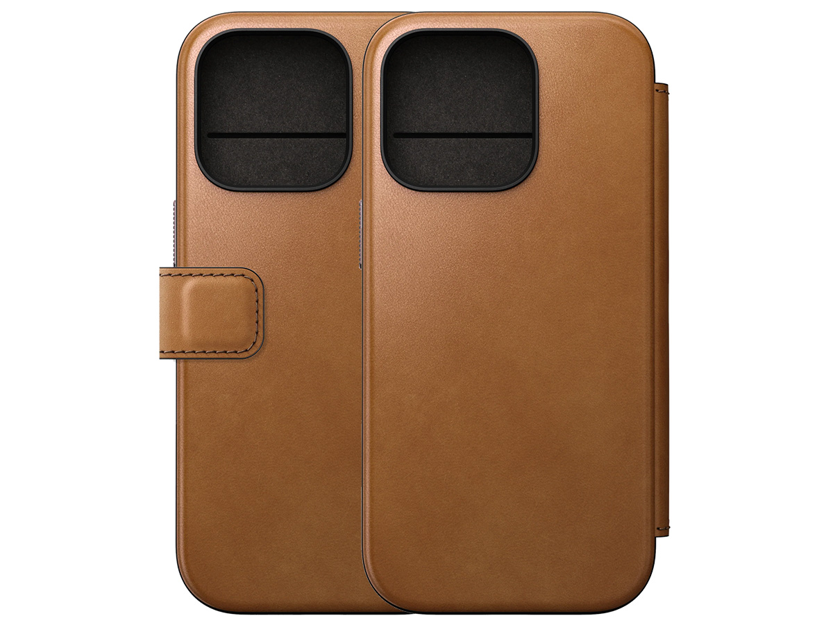 Nomad Modern Leather Folio Cognac - iPhone 16 Pro hoesje