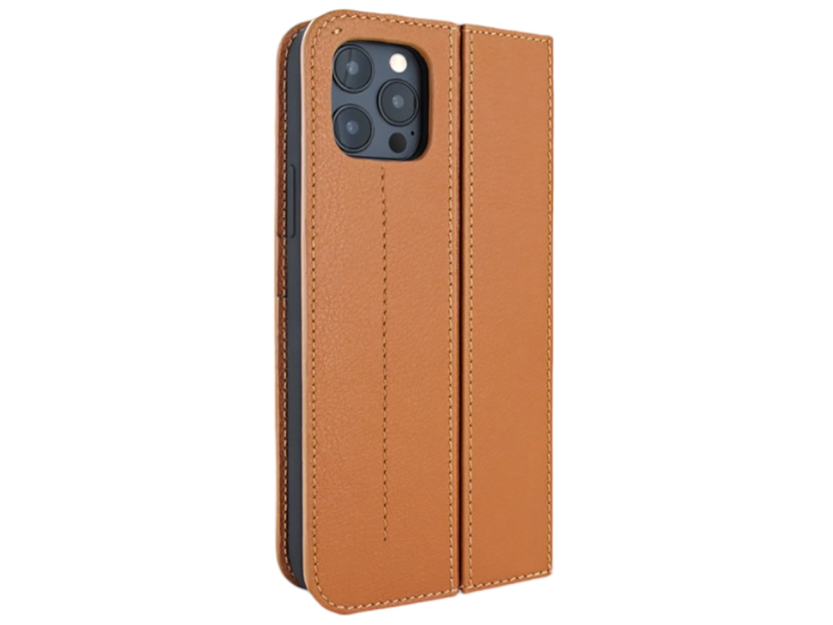 Piel Frama Leather Case Book Style Tan Bruin - iPhone 16 Pro hoesje