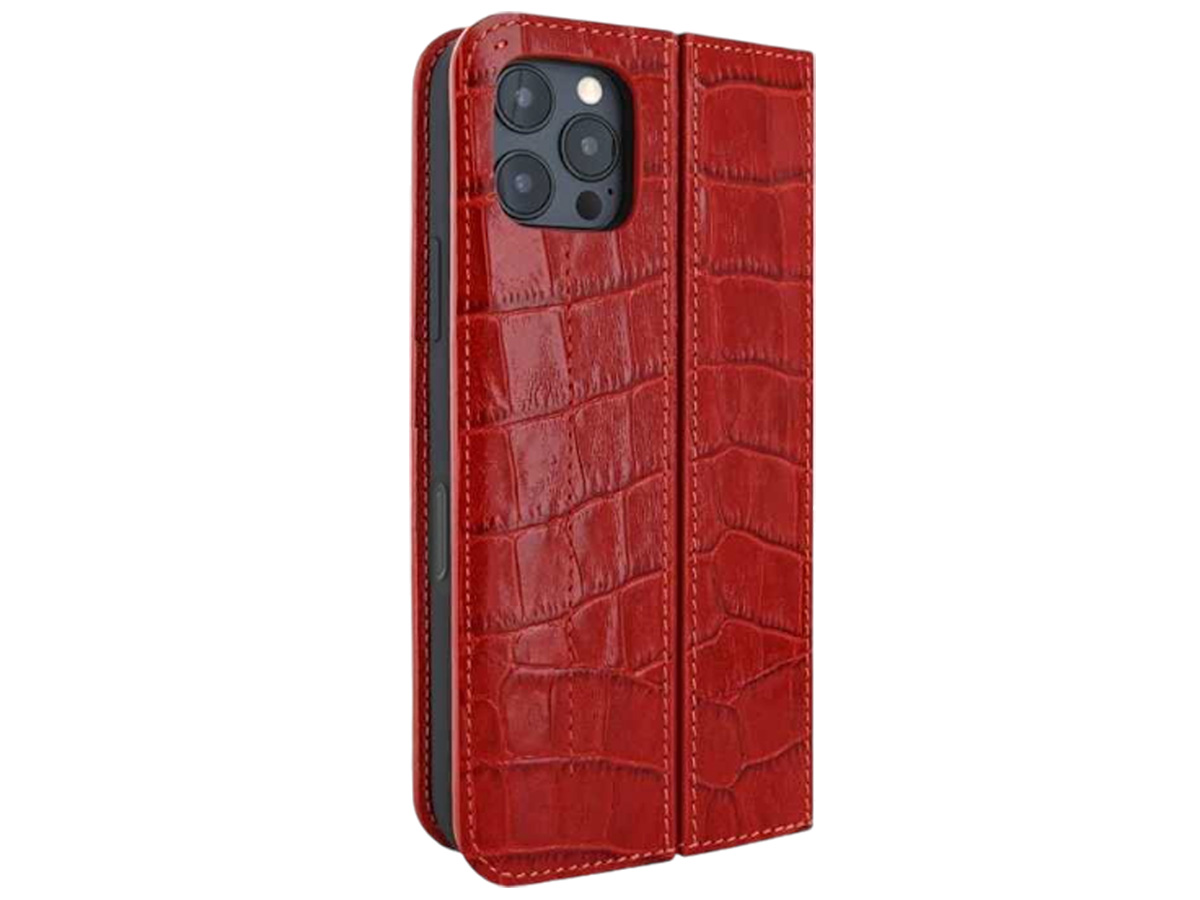 Piel Frama Leather Case Croco Rood - iPhone 16 Pro hoesje