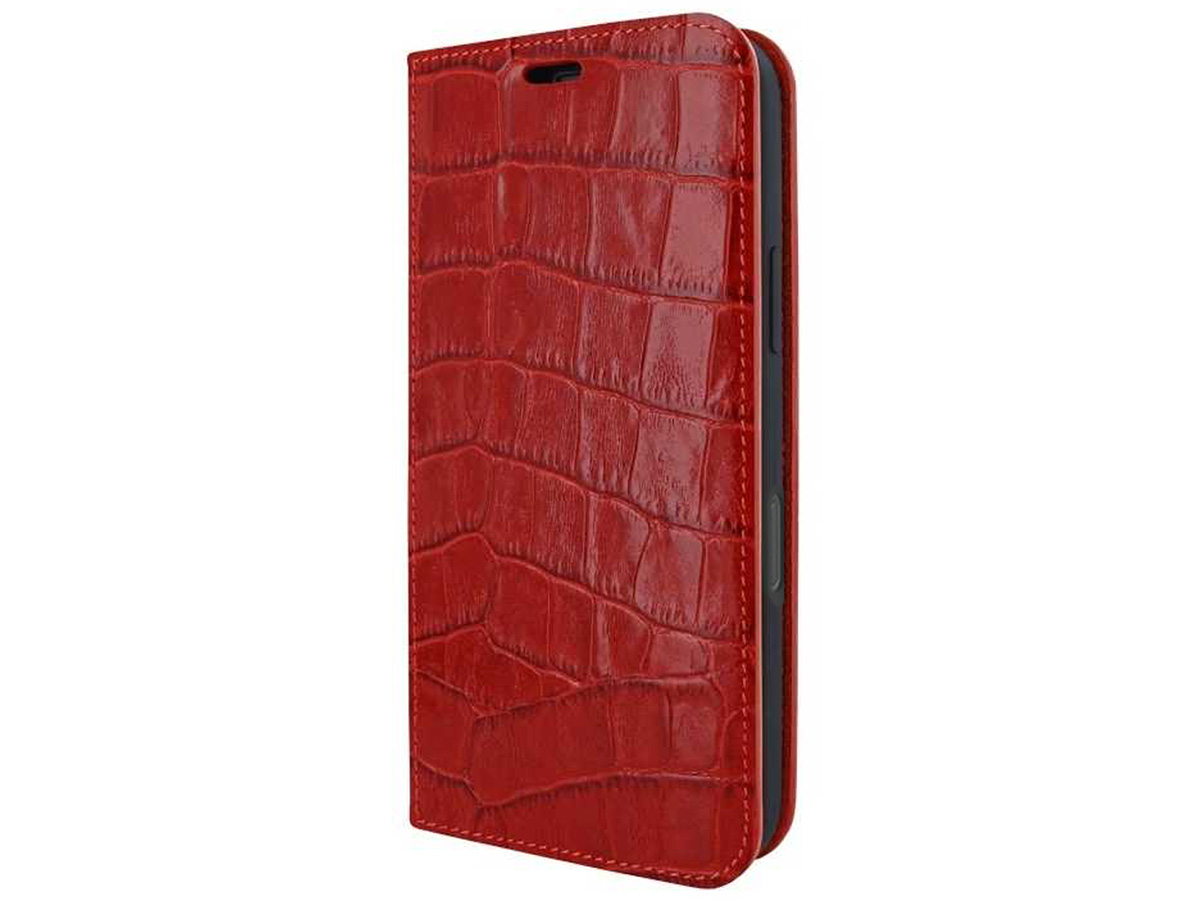 Piel Frama Leather Case Croco Rood - iPhone 16 Pro hoesje