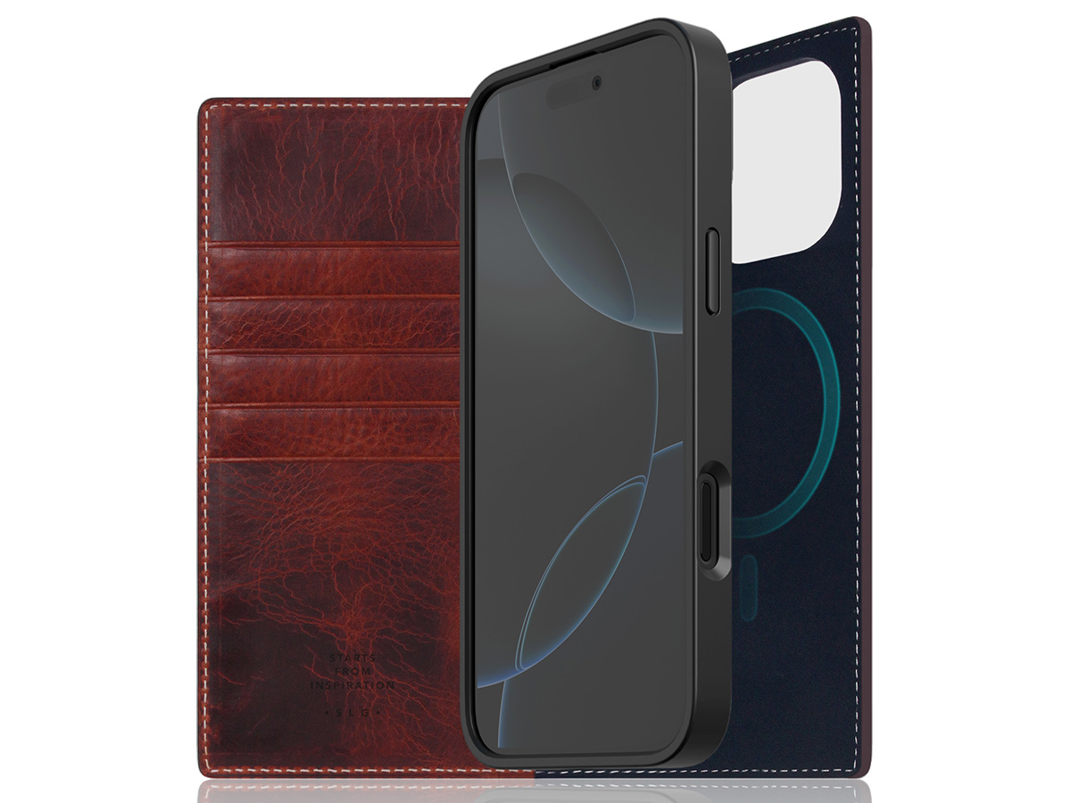 SLG Design D7 Italian Wax Leer Bruin - iPhone 16 Pro hoesje