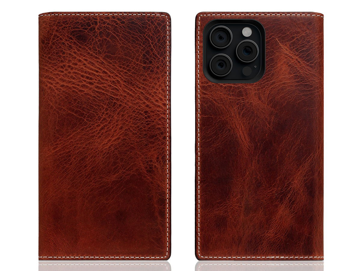 SLG Design D7 Italian Wax Leer Bruin - iPhone 16 Pro hoesje