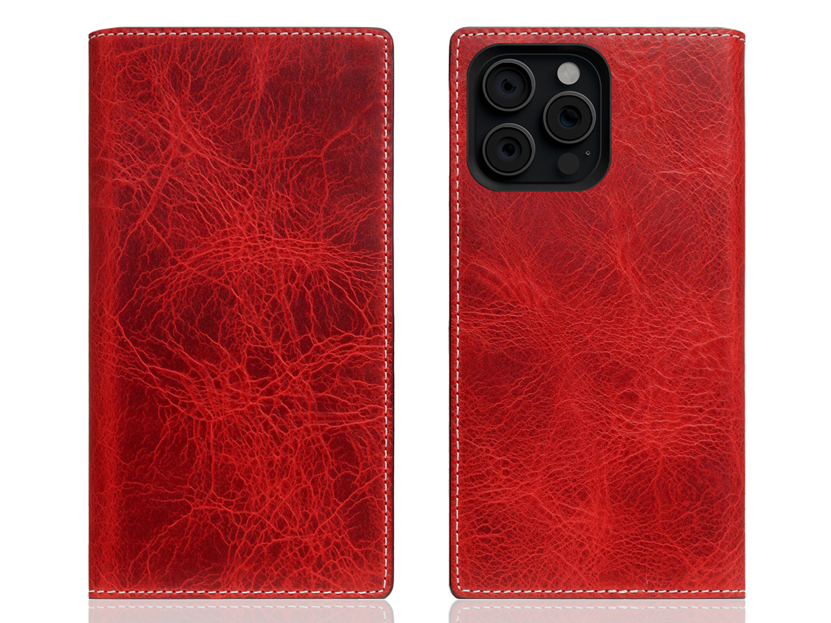 SLG Design D7 Italian Wax Leer Rood - iPhone 16 Pro hoesje