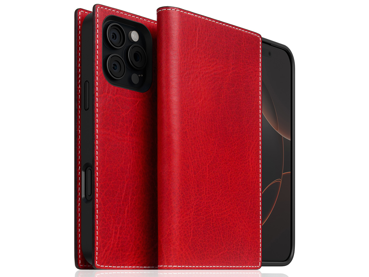 SLG Design D7 Italian Wax Leer Rood - iPhone 16 Pro hoesje