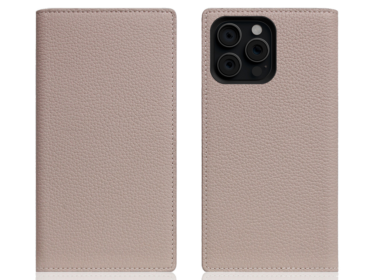 SLG Design D8 2in1 Leather Folio Light Cream - iPhone 16 Pro hoesje