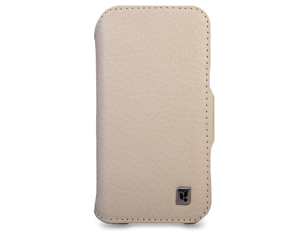 Vaja 2in1 Wallet Leather Case MagSafe Beige - iPhone 16 Pro Hoesje Leer