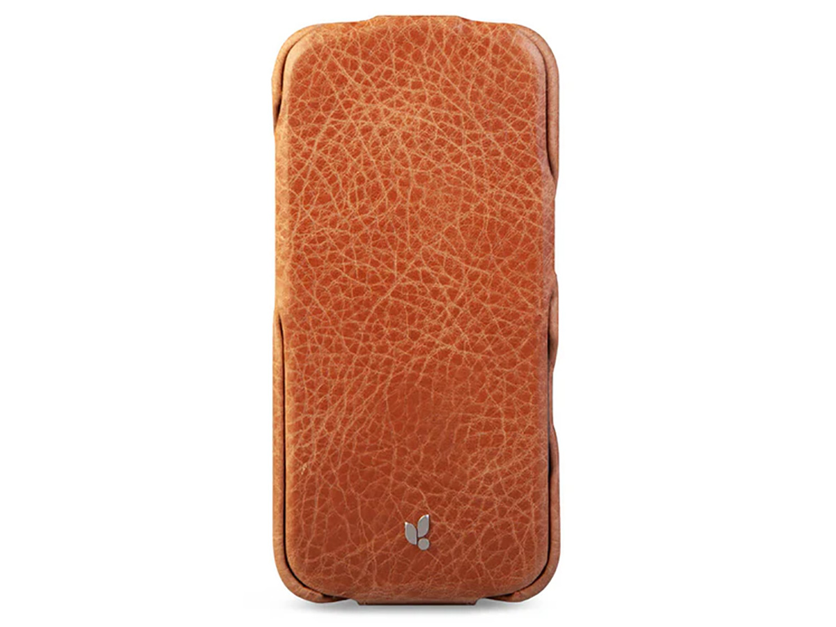 Vaja Top Leather V-Mag MagSafe Case Camel - iPhone 16 Pro Hoesje Leer