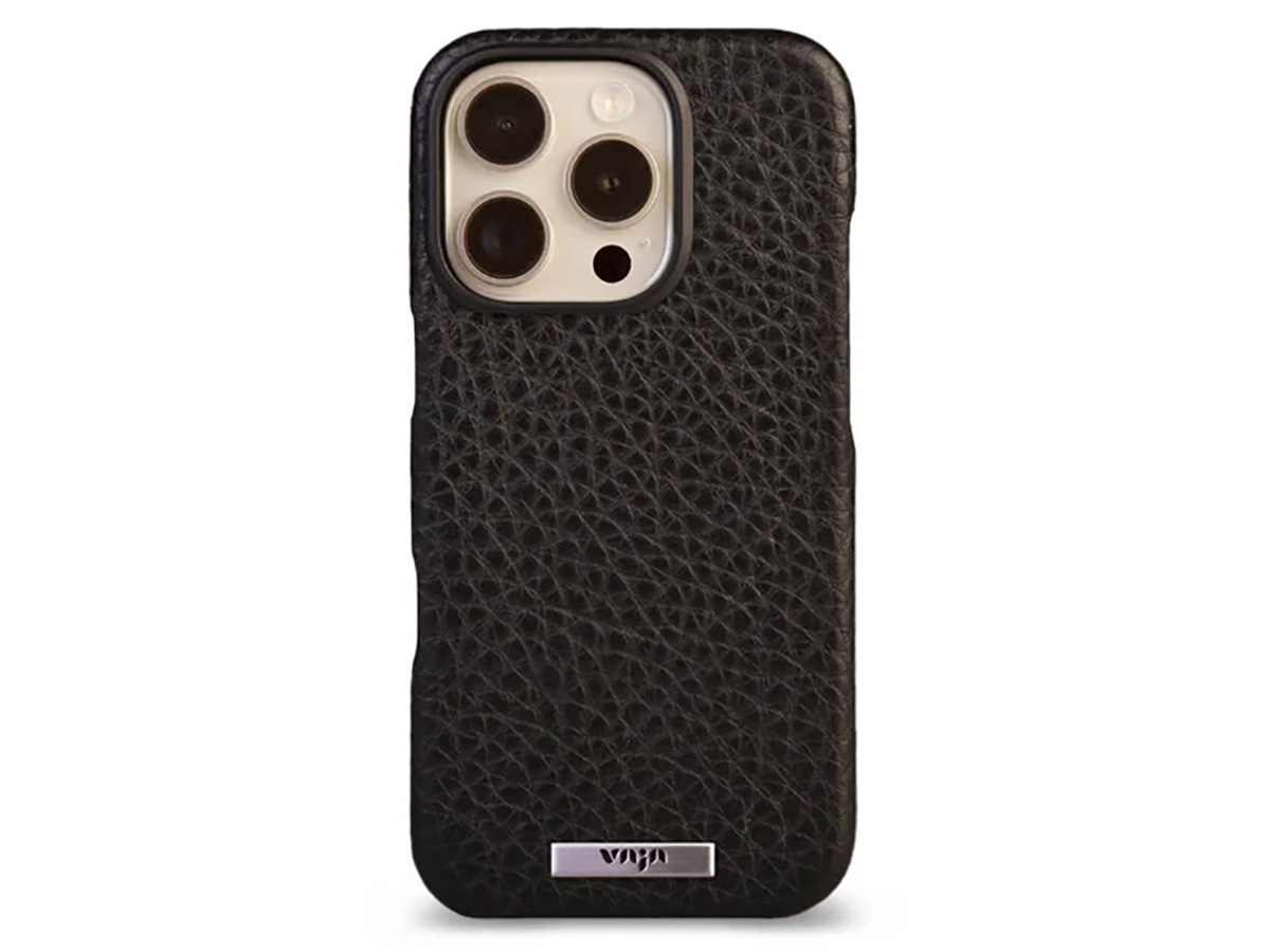 Vaja V-Mag Leather Case MagSafe Zwart - iPhone 16 Pro Hoesje Leer