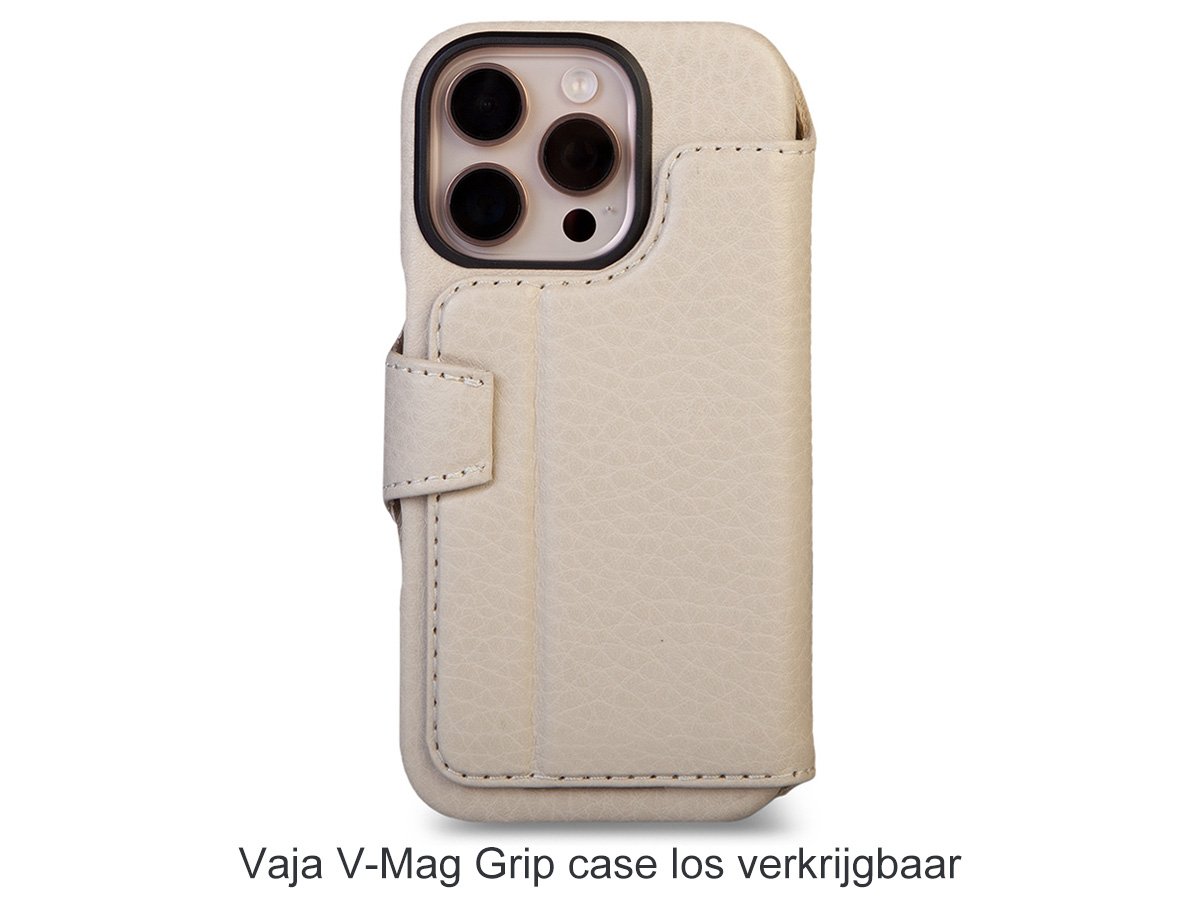 Vaja V-Mag Wallet Wrap Beige - iPhone 16 Pro Omslag met Pashouder