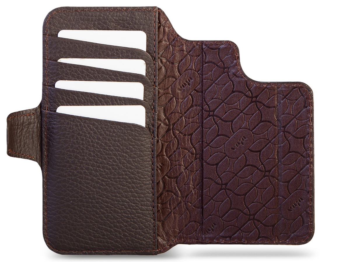 Vaja V-Mag Wallet Wrap Bruin - iPhone 16 Pro Omslag met Pashouder