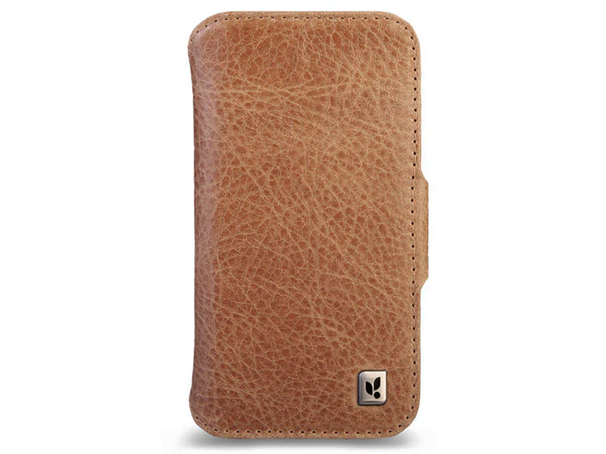 Vaja 2in1 Wallet Leather Case MagSafe Camel - iPhone 16 Pro Hoesje Leer