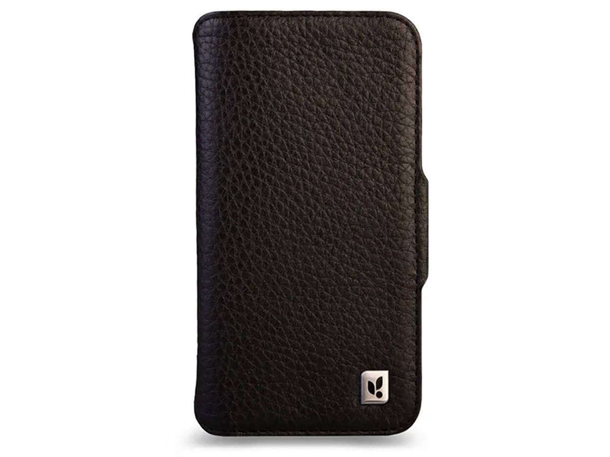 Vaja V-Mag Leather Wallet Case MagSafe Zwart - iPhone 16 Pro Hoesje Leer