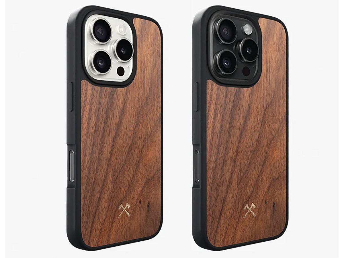 Woodcessories Walnut MagSafe Case - iPhone 16 Pro hoesje van Hout