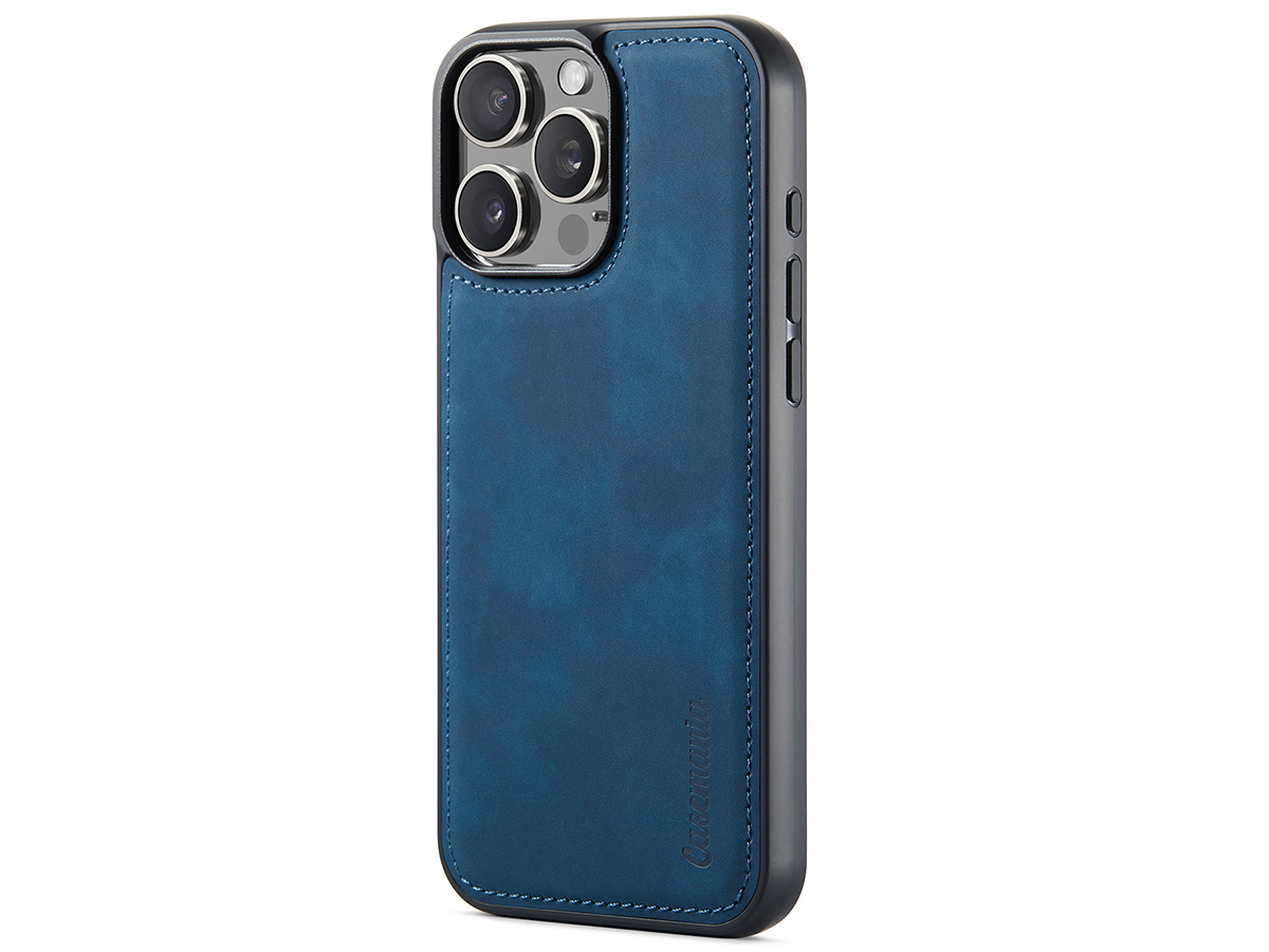 CaseMania 2in1 Magnetic Bookcase Donkerblauw - iPhone 16 Pro Max Hoesje