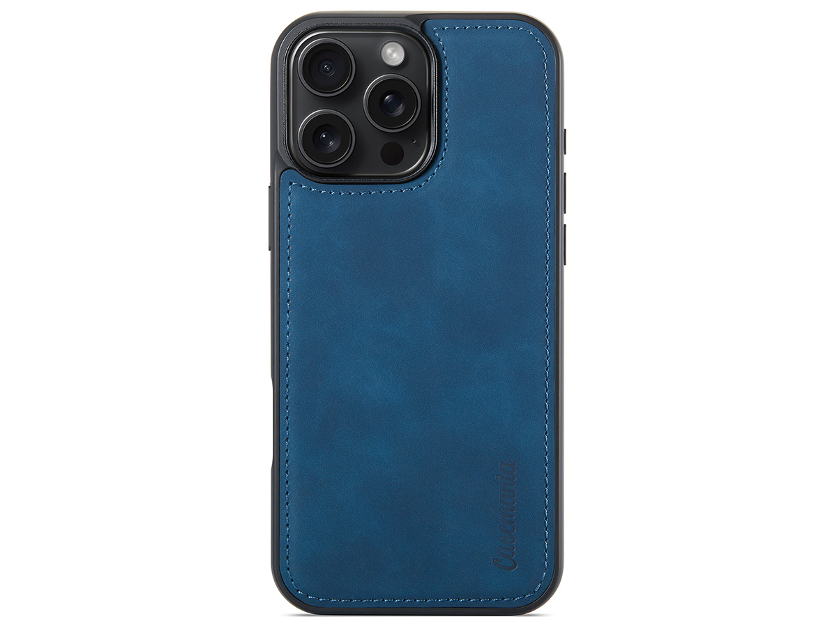 CaseMania 2in1 Magnetic Bookcase Donkerblauw - iPhone 16 Pro Max Hoesje