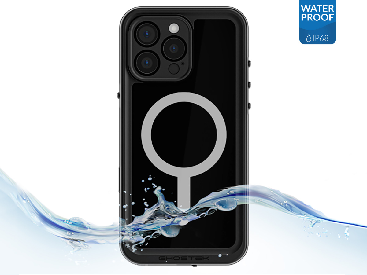 Ghostek Nautical Slim Zwart IP68 Waterdicht iPhone 16 Pro Max hoesje