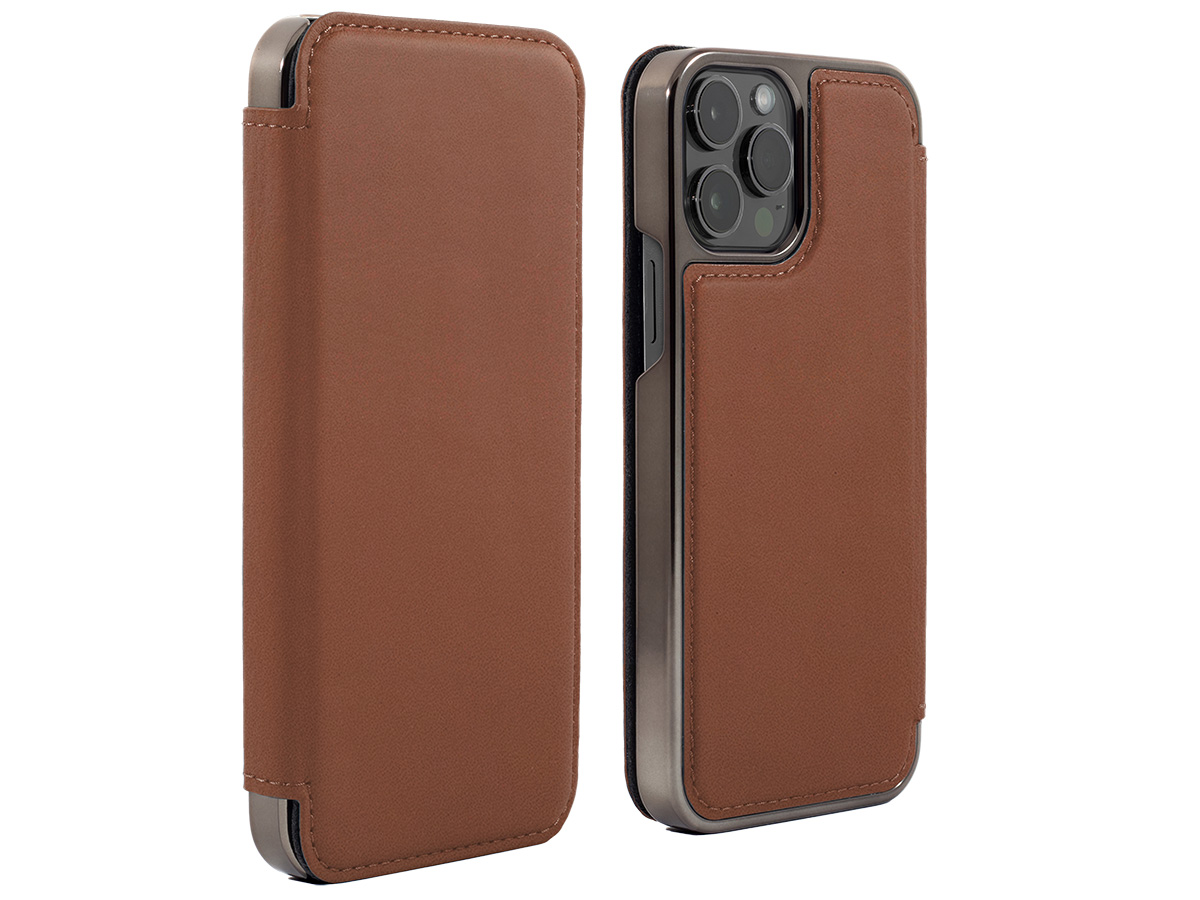 Greenwich Blake MagSafe Leather Folio Saddle Tan - iPhone 16 Pro Max Hoesje