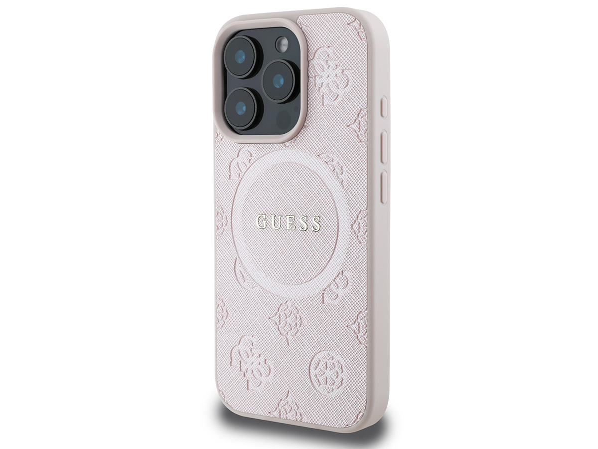 Guess Peony Logo MagSafe Case Roze - iPhone 16 Pro Max hoesje