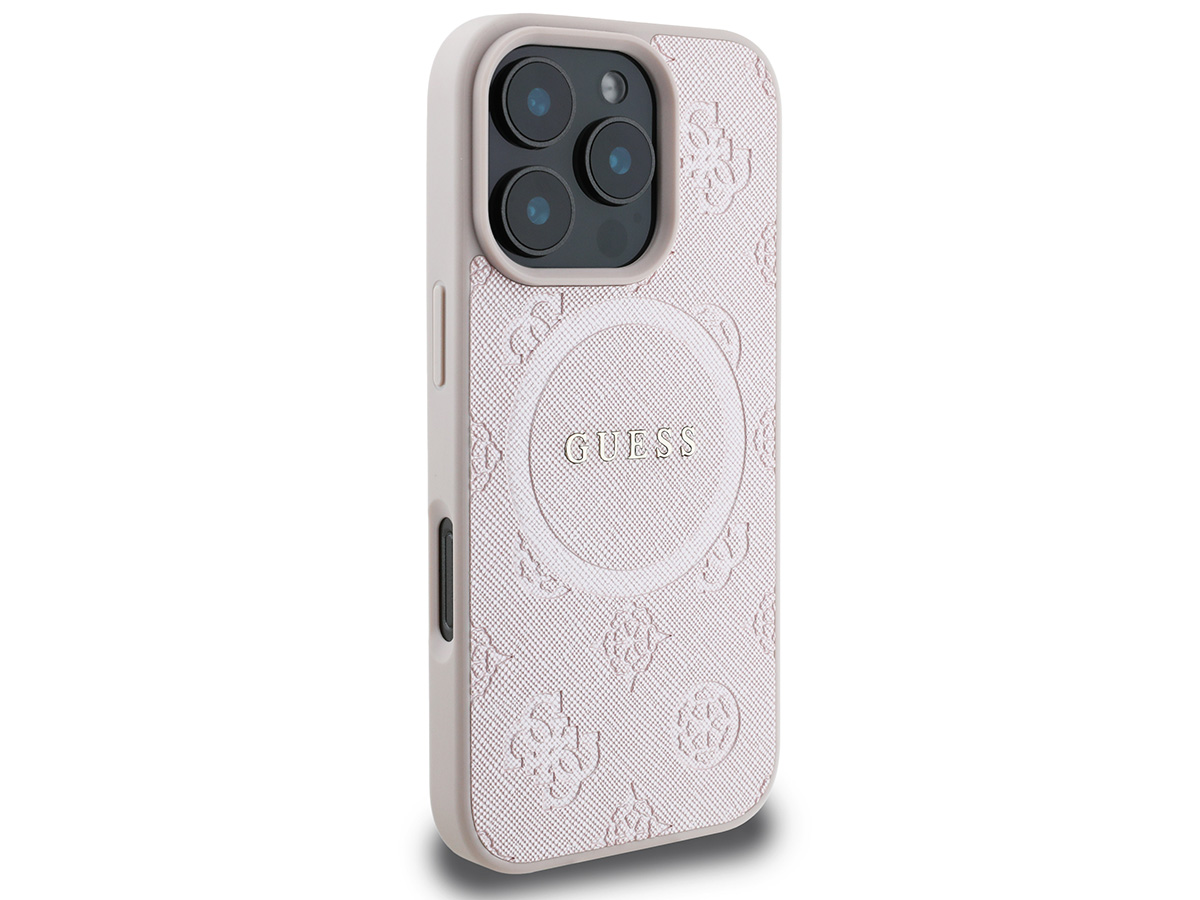 Guess Peony Logo MagSafe Case Roze - iPhone 16 Pro Max hoesje