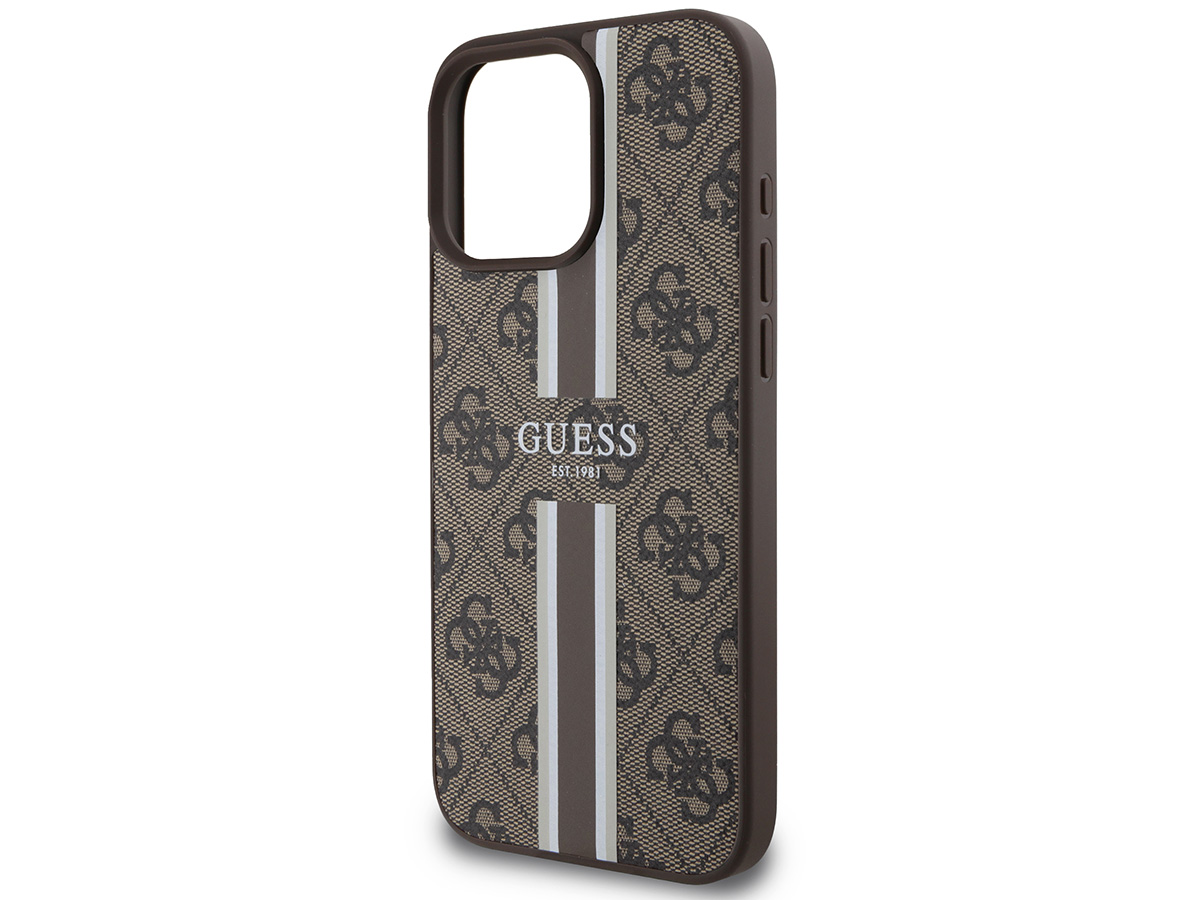 Guess Varsity Monogram MagSafe Case Bruin - iPhone 16 Pro Max hoesje