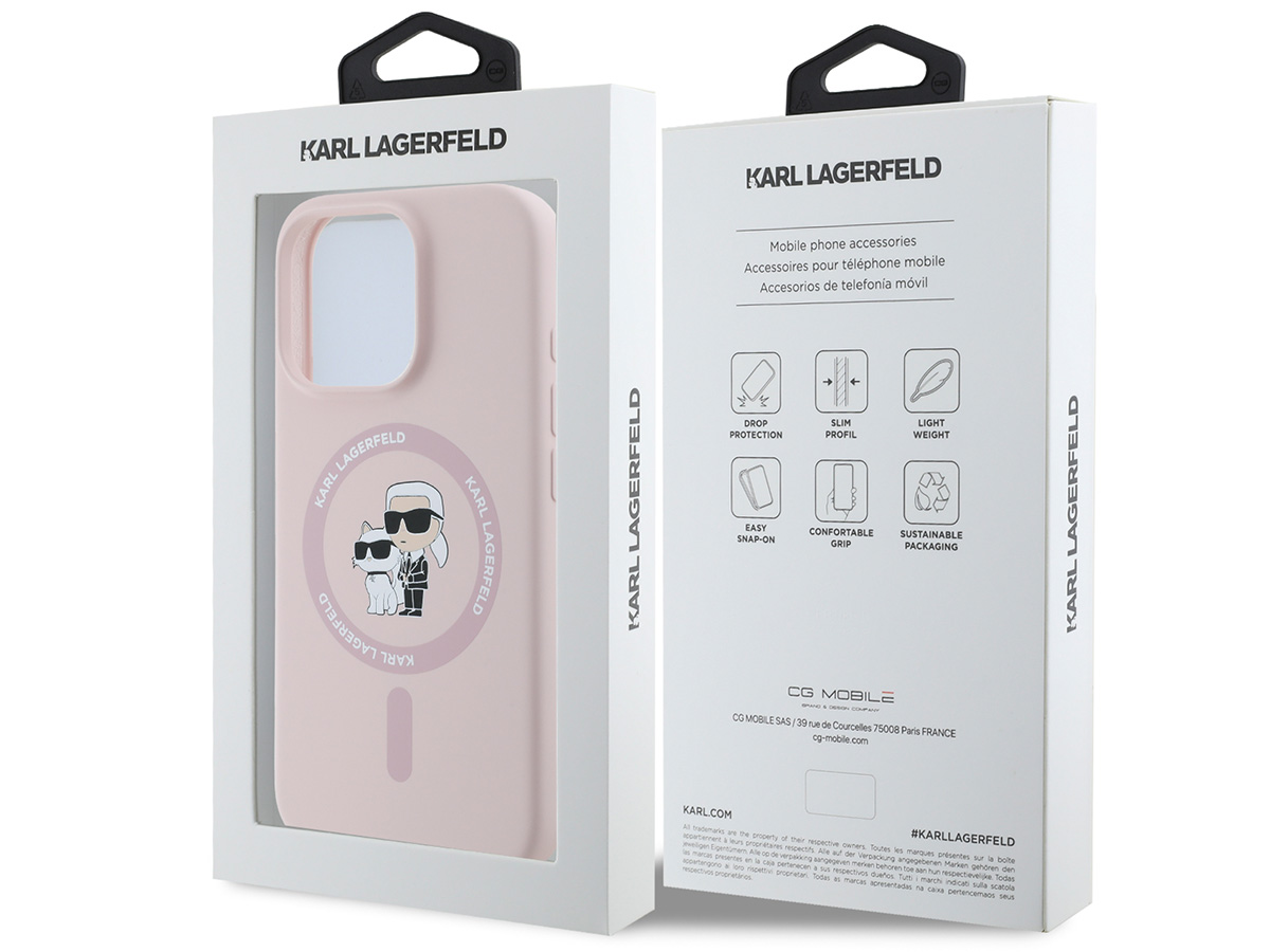 Karl Lagerfeld Ikonik Duo MagSafe Case Roze - iPhone 16 Pro Max hoesje