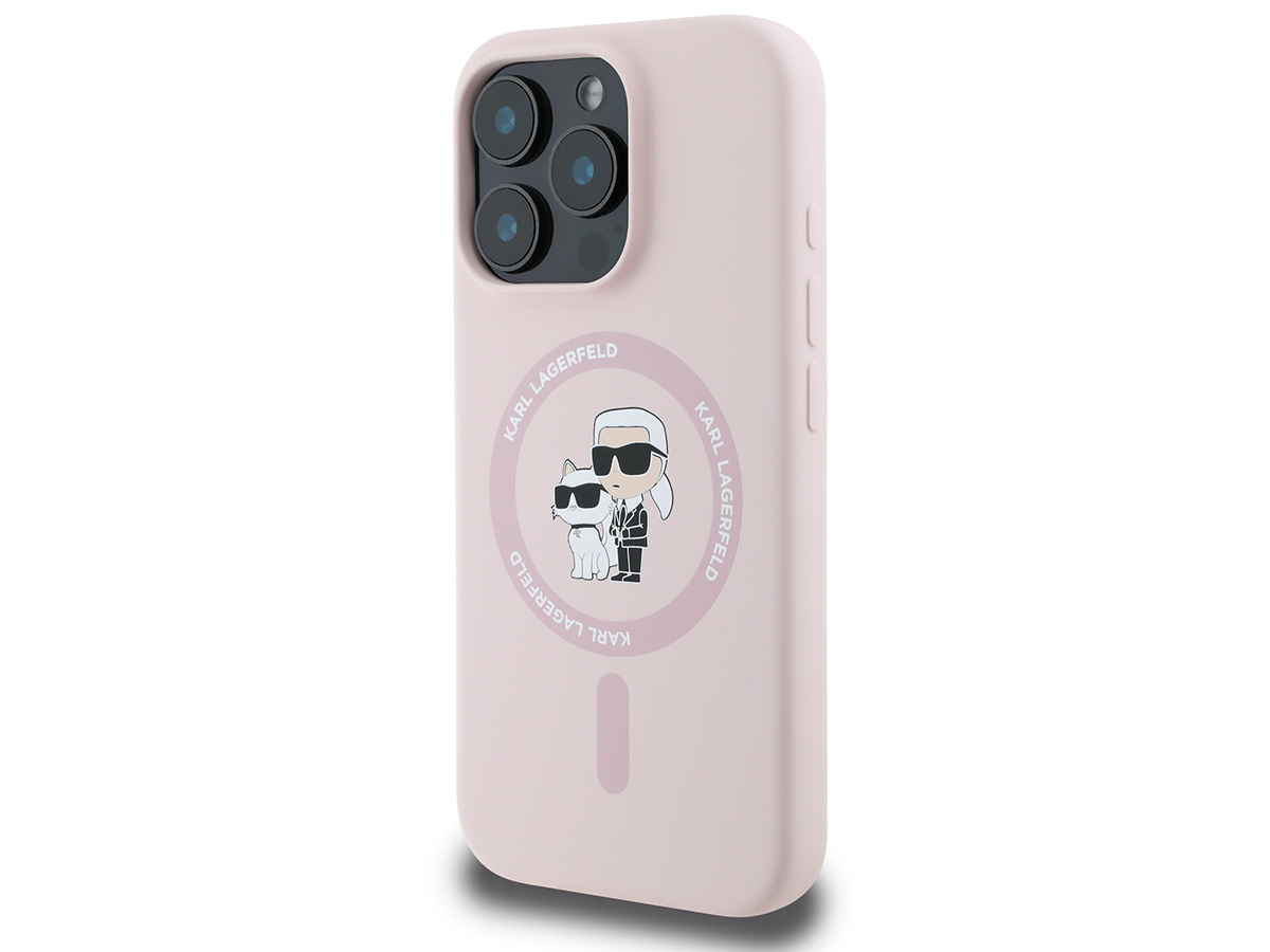 Karl Lagerfeld Ikonik Duo MagSafe Case Roze - iPhone 16 Pro Max hoesje