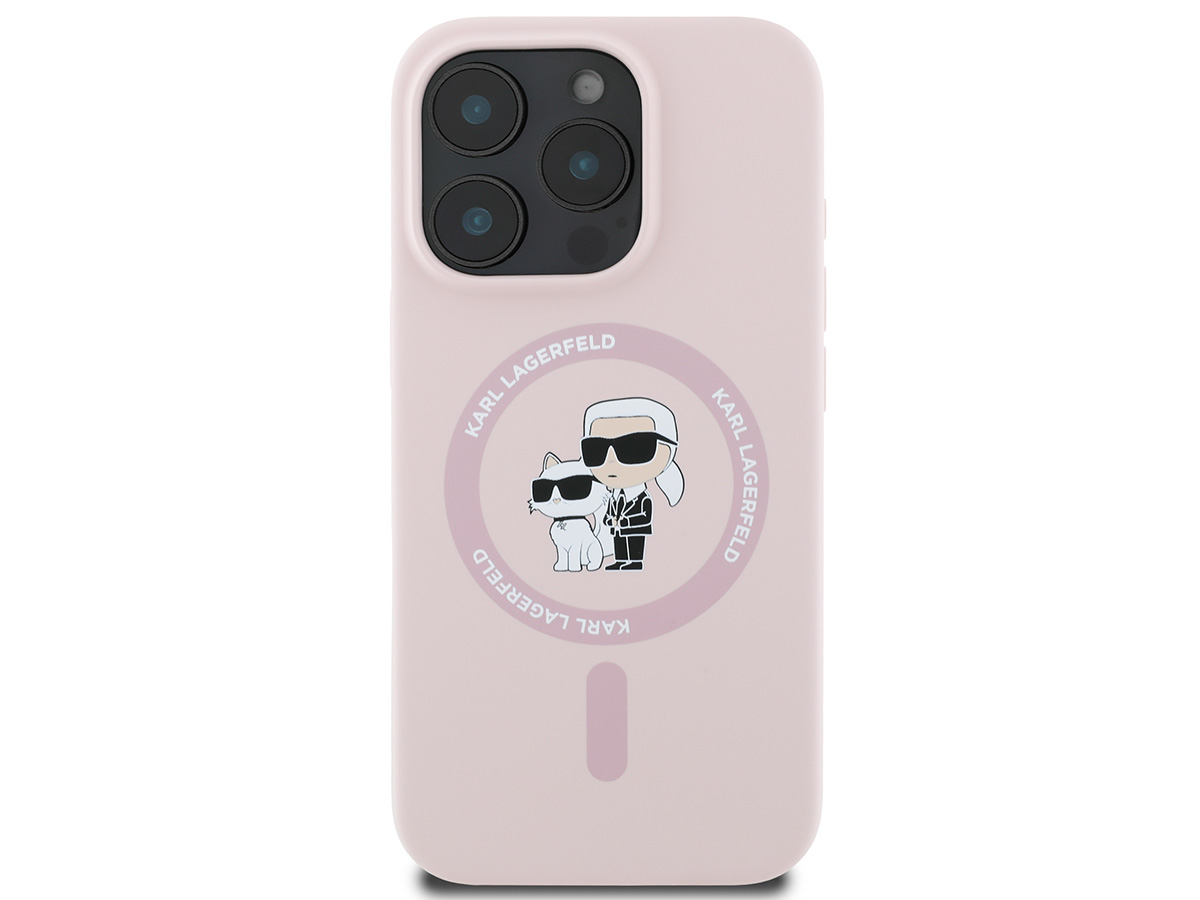 Karl Lagerfeld Ikonik Duo MagSafe Case Roze - iPhone 16 Pro Max hoesje