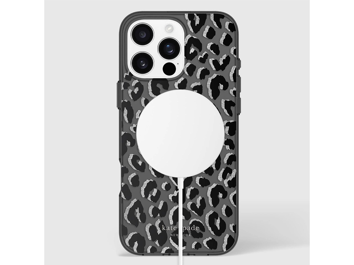 Kate Spade Black City Leopard Case - iPhone 16 Pro Max hoesje