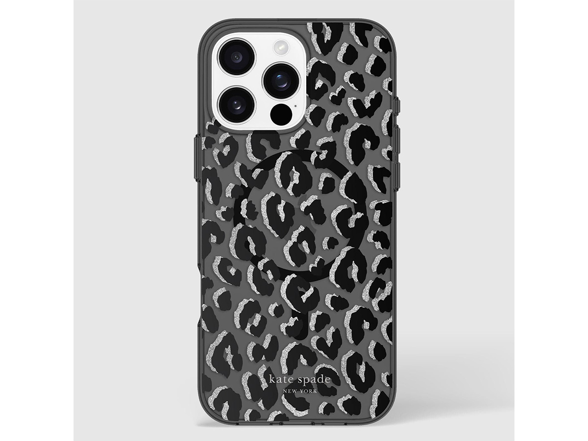 Kate Spade Black City Leopard Case - iPhone 16 Pro Max hoesje