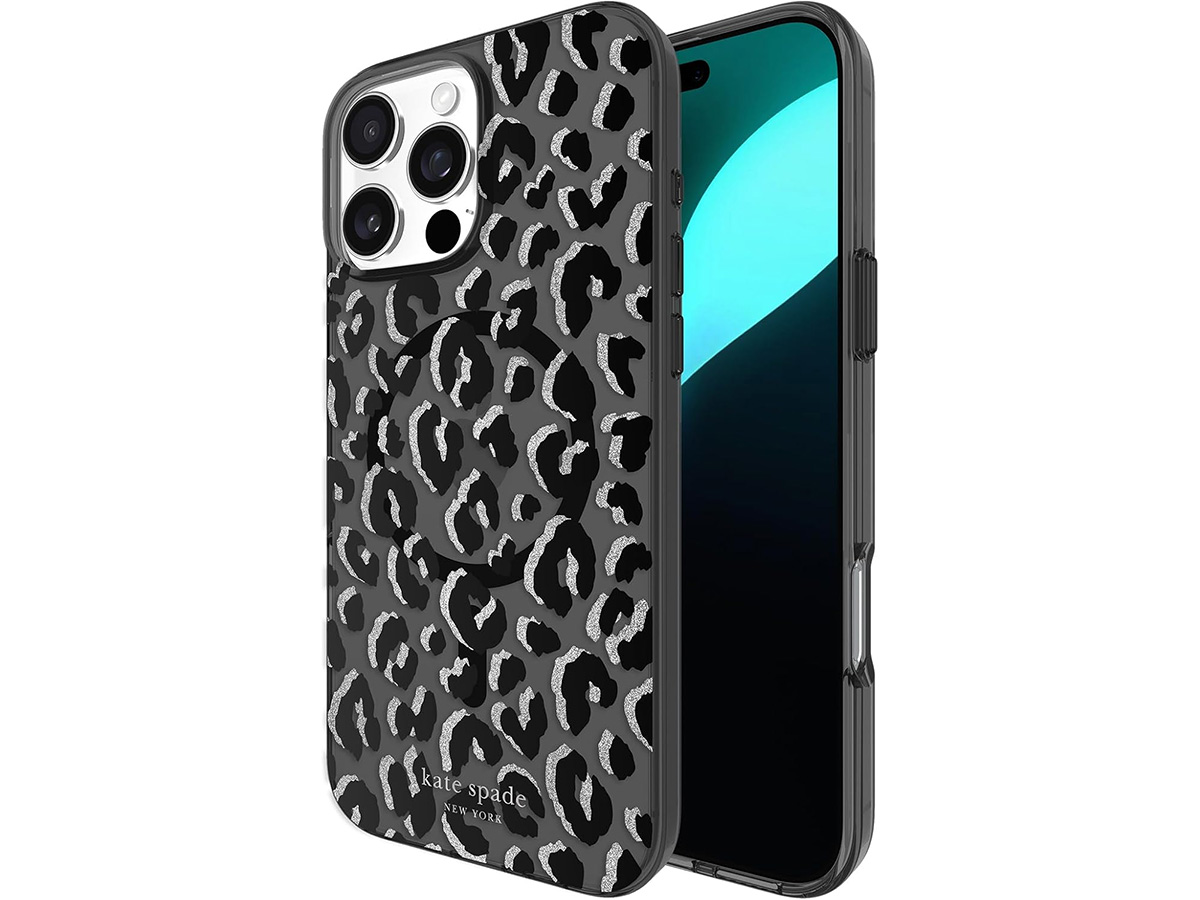 Kate Spade Black City Leopard Case - iPhone 16 Pro Max hoesje